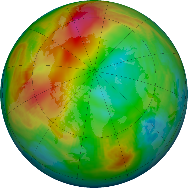 Arctic ozone map for 02 January 1982